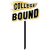 Amscan College Bound Grad Yard Sign - Black, Silver, Gold
