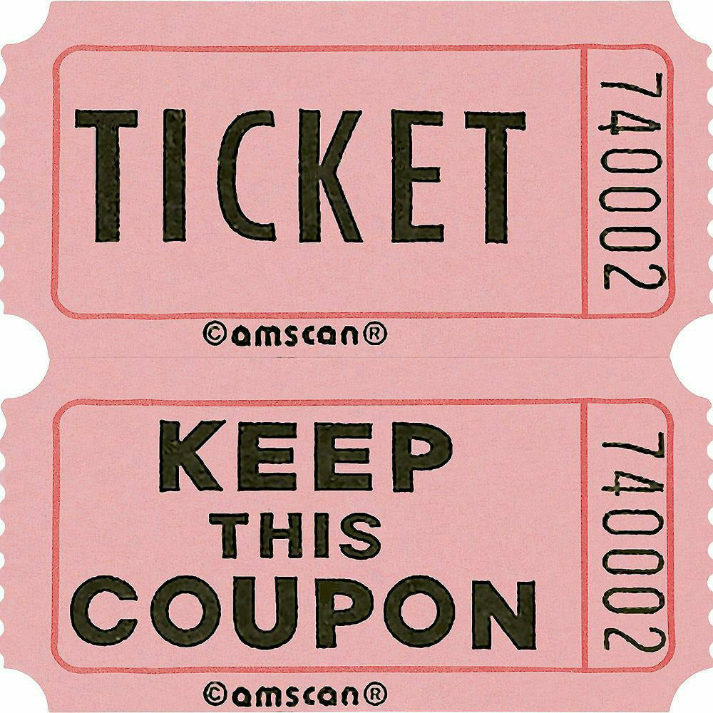 Amscan CONCESSIONS Pink Double Roll Raffle Tickets 2000ct