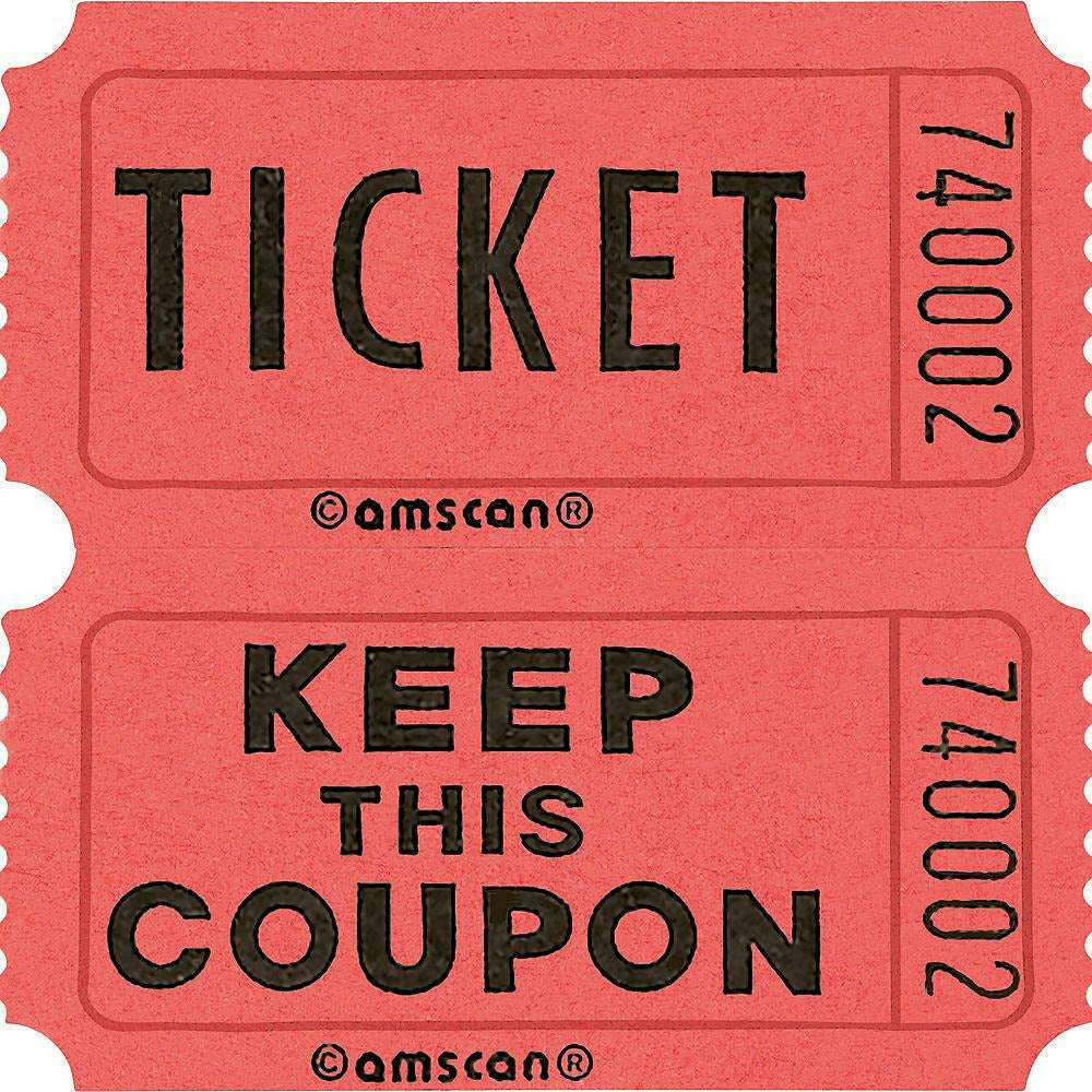 Amscan CONCESSIONS Red Double Roll Raffle Tickets 2000ct
