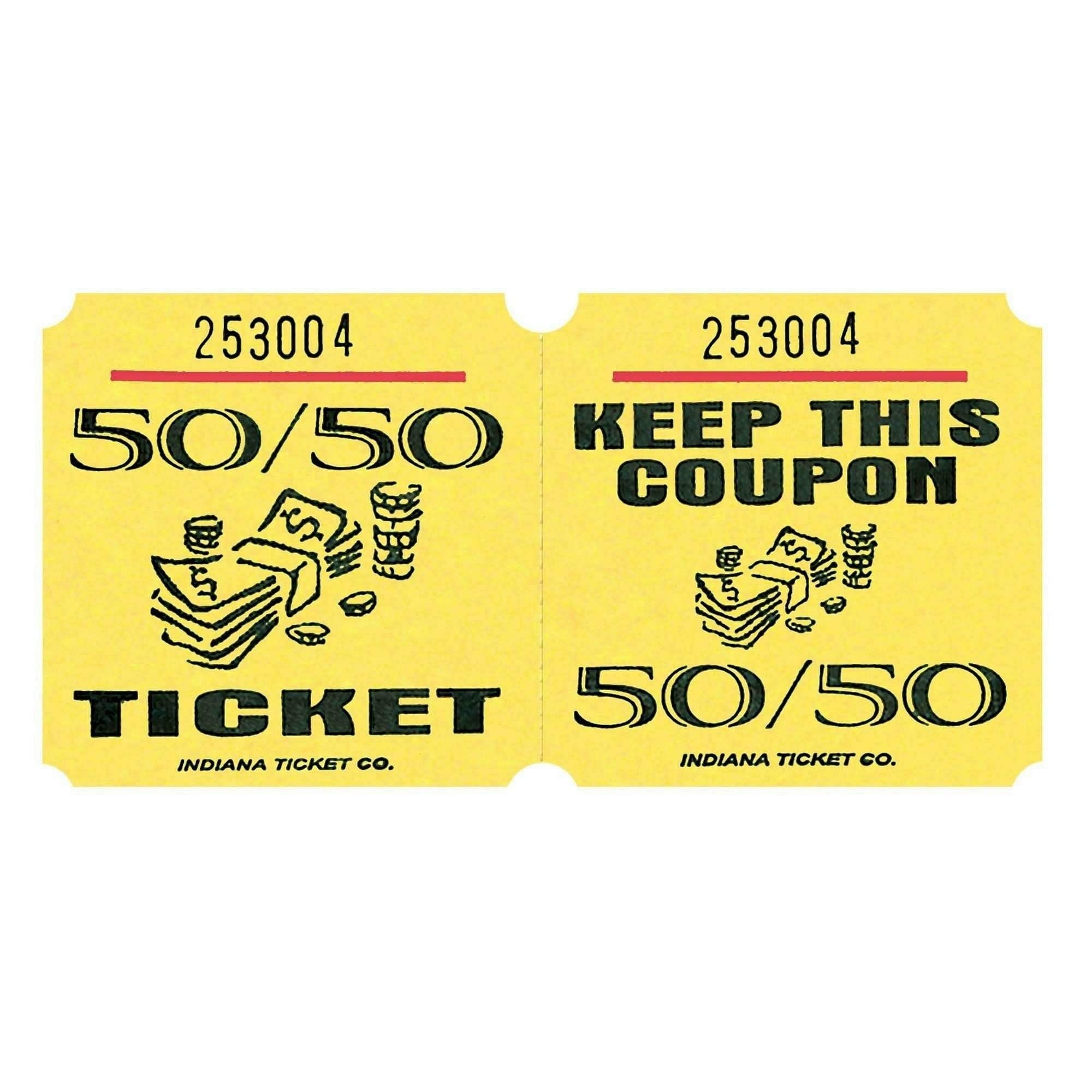 Amscan CONCESSIONS Yellow 50/50 Ticket Roll