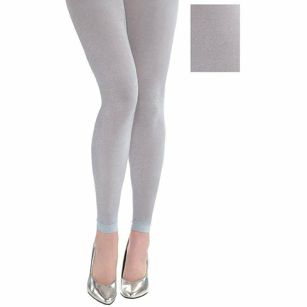 Silver Footless Tights
