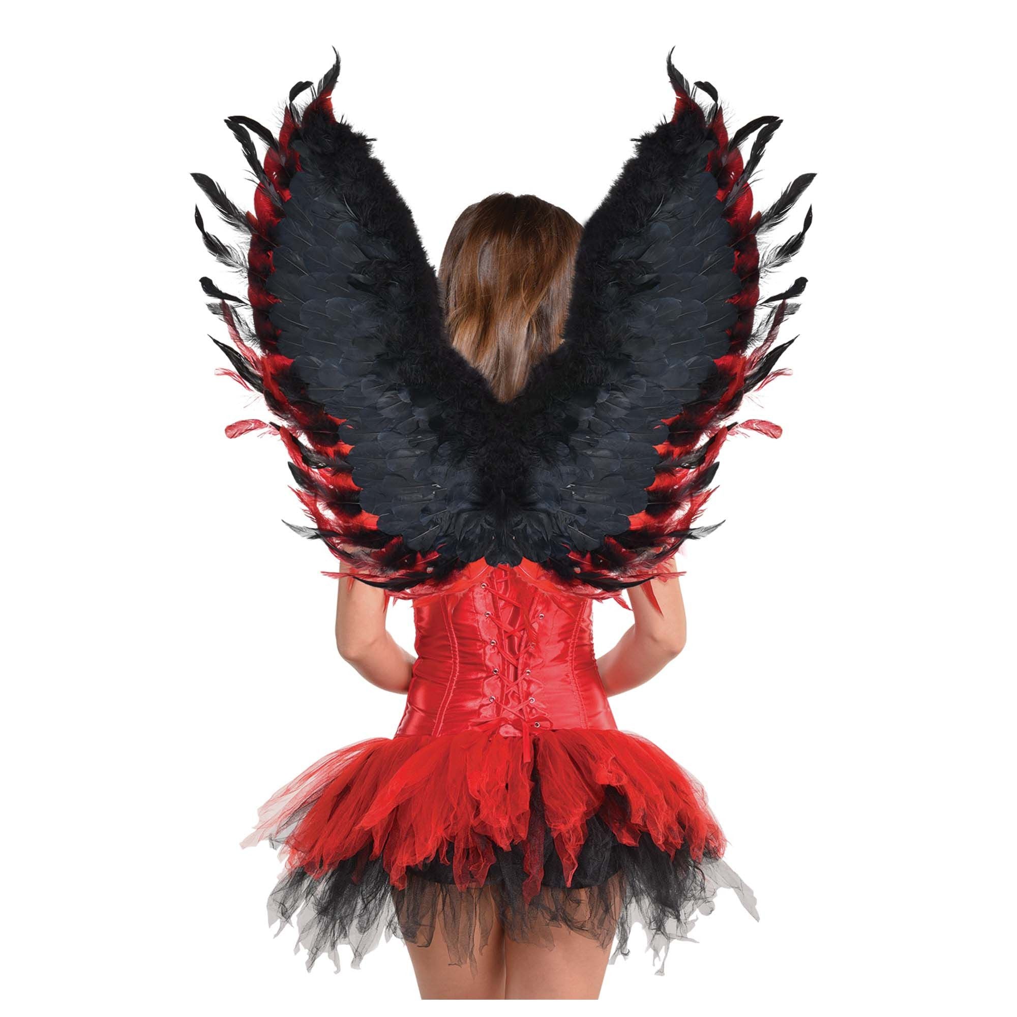 Feather Angel Wings Black White Red Demon Cosplay Halloween