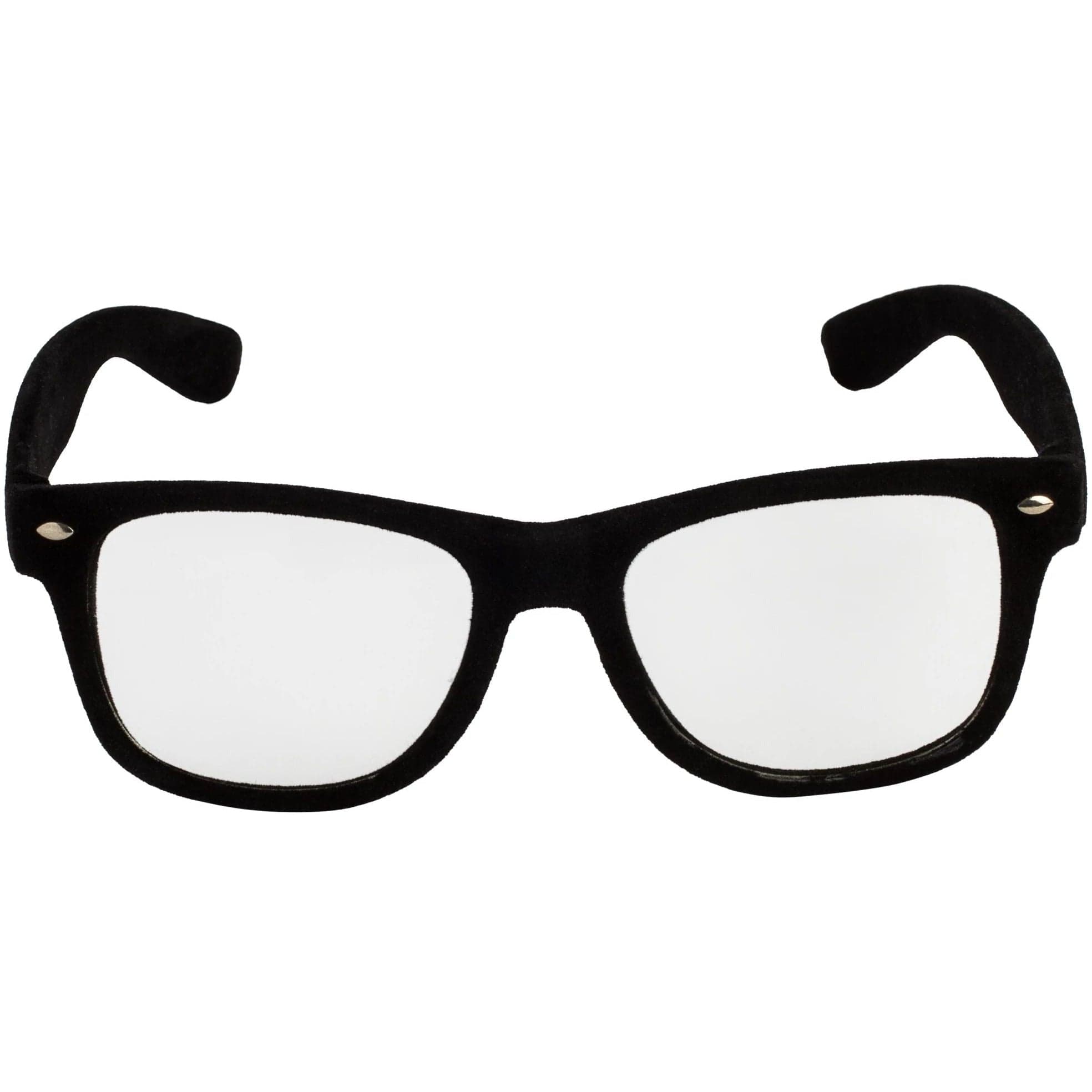 Fun Shades Flocked Nerd Fun Shades® - Black - Ultimate Party Super Stores