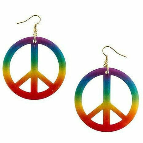 Amscan COSTUMES: ACCESSORIES Rainbow Peace Sign Earrings