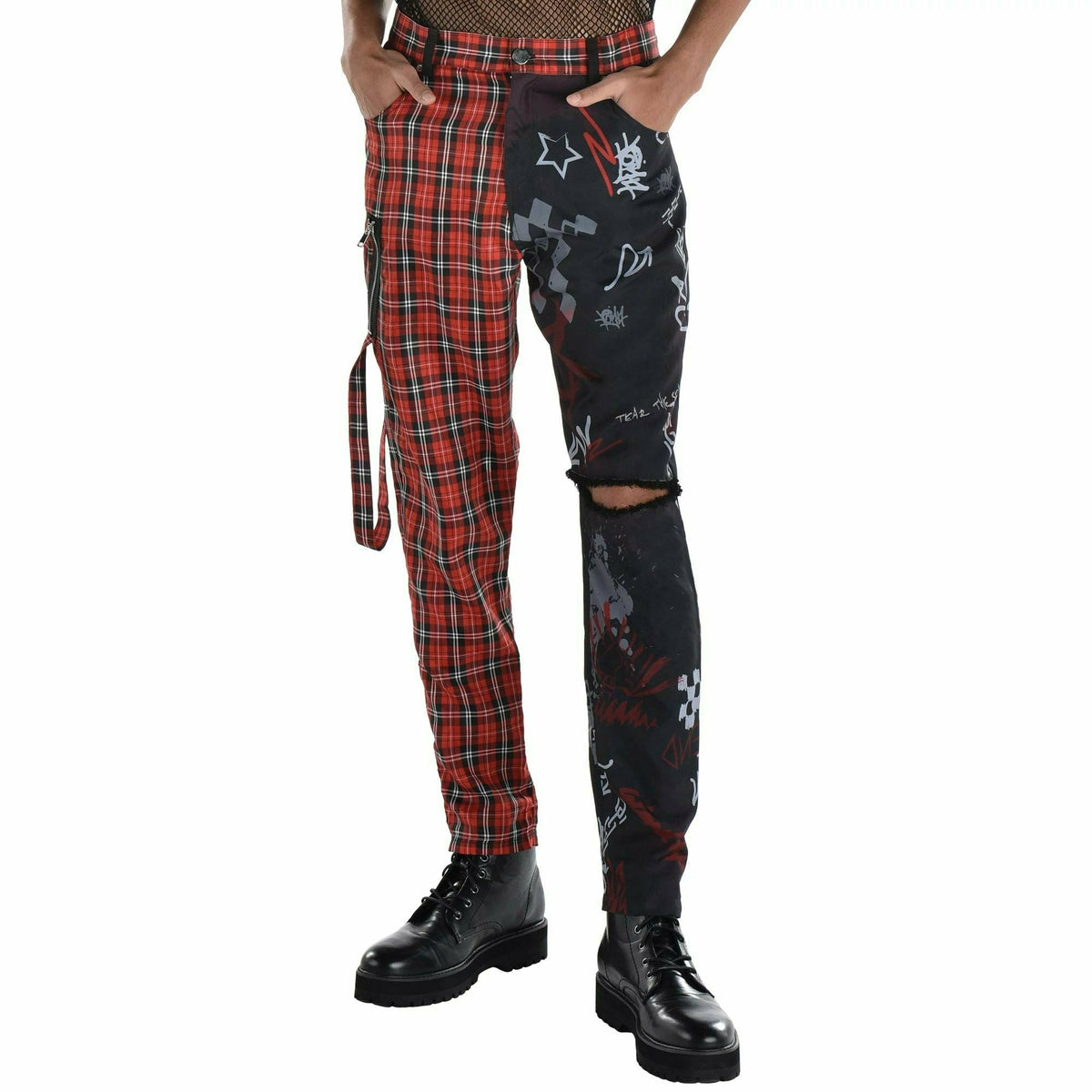 Amscan COSTUMES: ACCESSORIES S/M Dual Color Plaid Pants - Mens