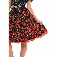 Maleri transaktion Spectacle Womens Rockabilly Cherry Themed Skirt