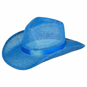 Amscan COSTUMES: HATS Blue Straw Cowboy Hats - Assorted Colors