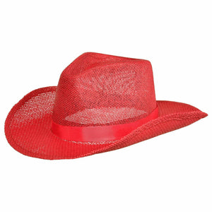 Amscan COSTUMES: HATS Red Straw Cowboy Hats - Assorted Colors