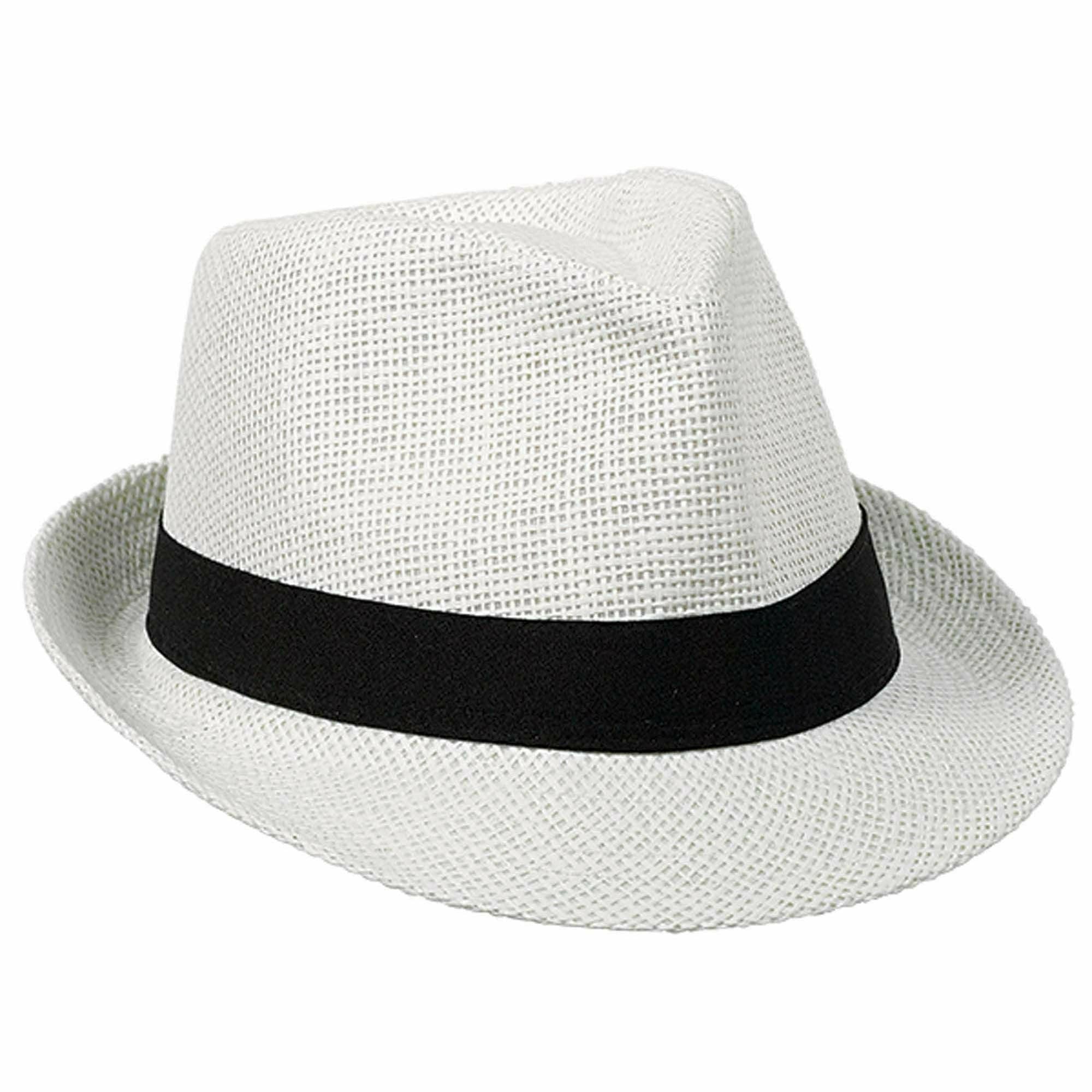 Amscan COSTUMES: HATS White Fedora W/ Black Band