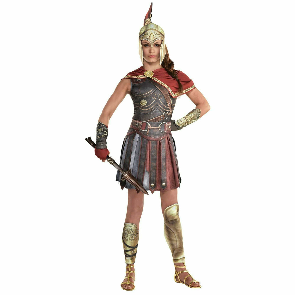 Amscan COSTUMES Large (12-14) Womens Assassin&#39;s Creed Odyessey: Kassandra  Costume