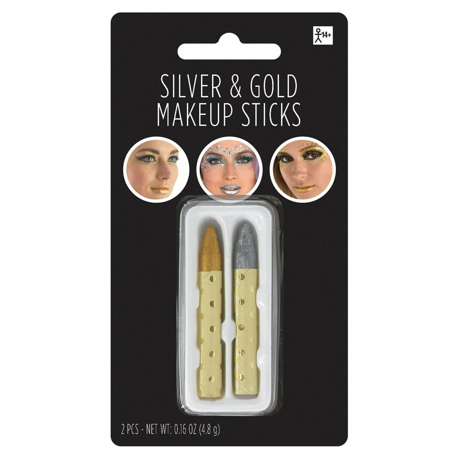 Amscan COSTUMES: MAKE-UP SILVER & GOLD MAKEUP STICKS