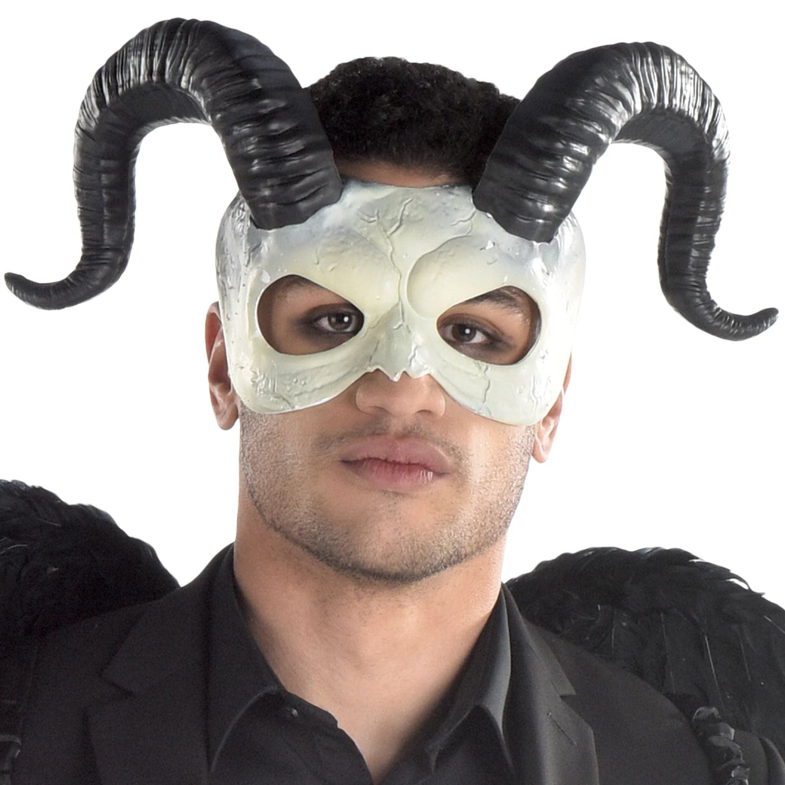 Animal Mask Men's Ram Masquerade Mask Black