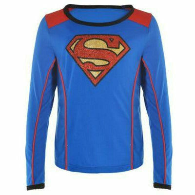 Amscan COSTUMES S/M up to size 10 Girls Supergirl Long-Sleeve Shirt