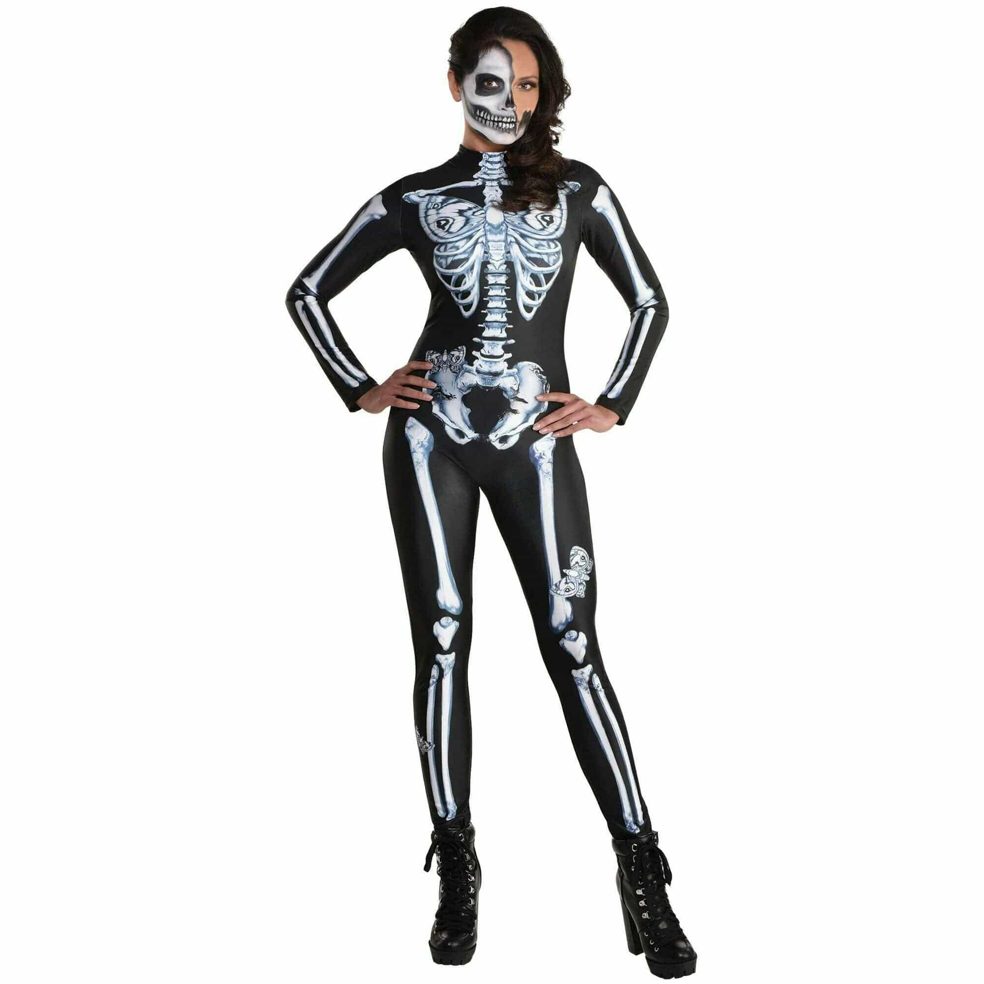 Amscan COSTUMES Small/Medium up to size 8 Skeleton Catsuit