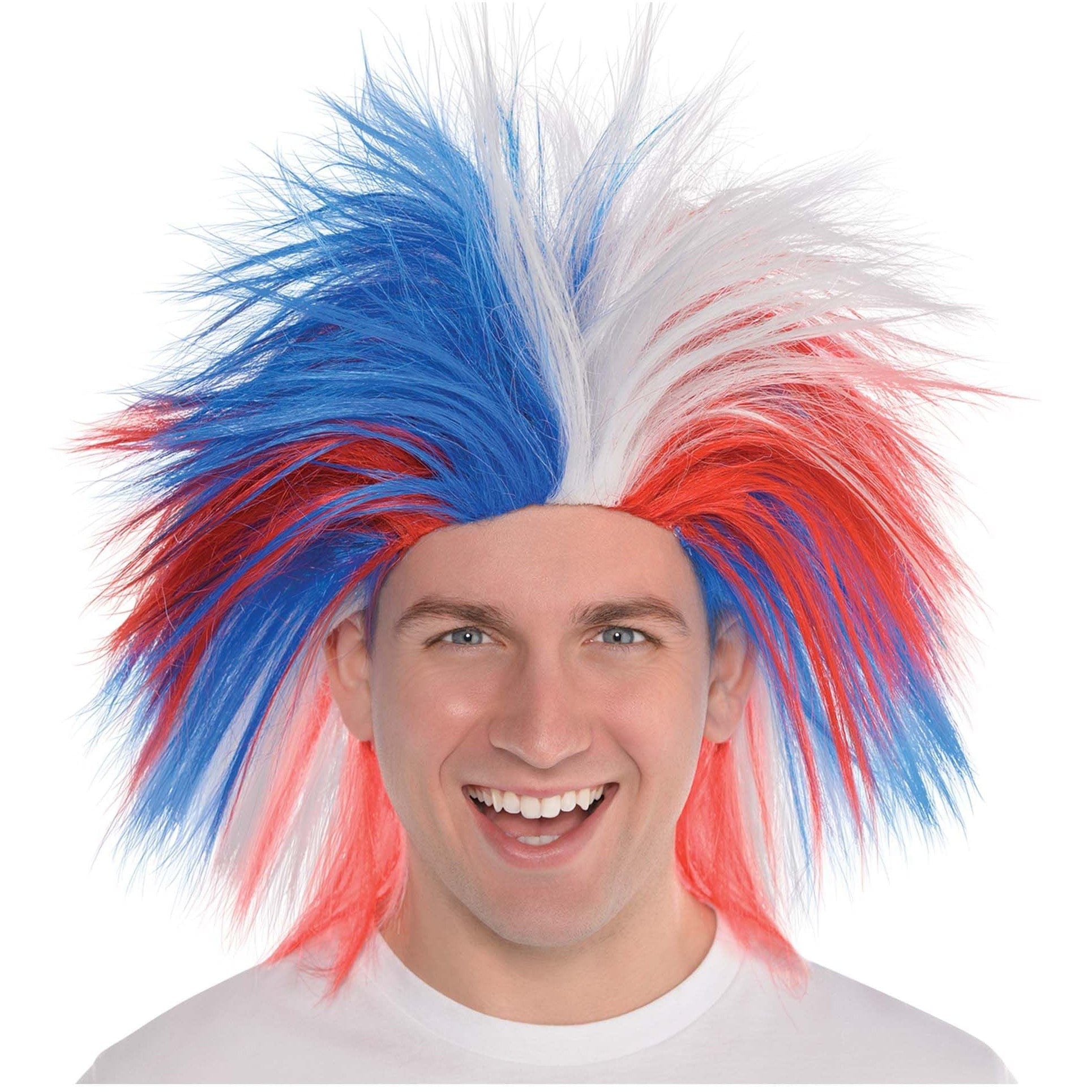 Amscan COSTUMES: WIGS Red, White And Blue Crazy Wig