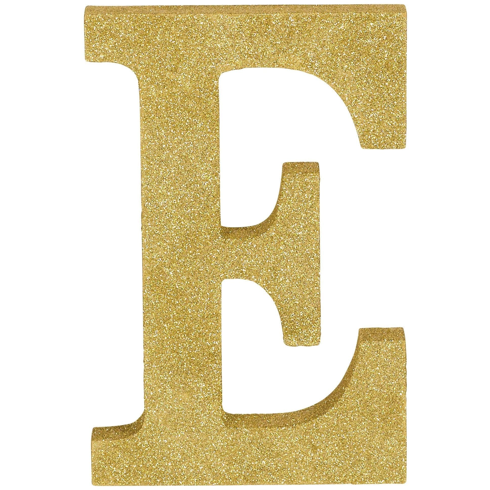 Amscan DECORATIONS Glitter Gold Letter E Sign