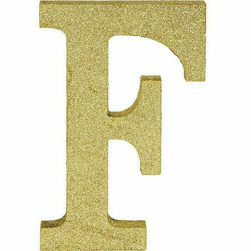 Amscan DECORATIONS Glitter Gold Letter F Sign