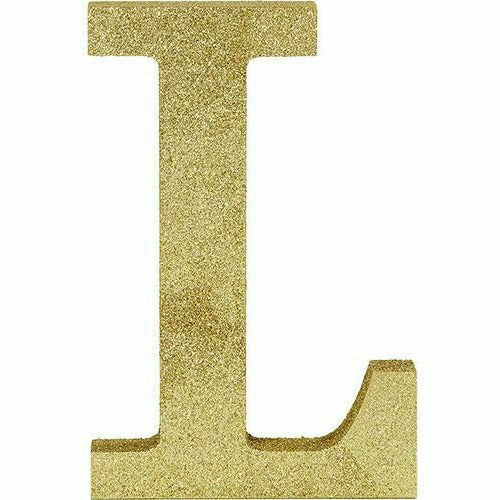 Amscan DECORATIONS Glitter Gold Letter L Sign