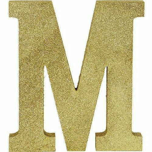 Amscan DECORATIONS Glitter Gold Letter M Sign