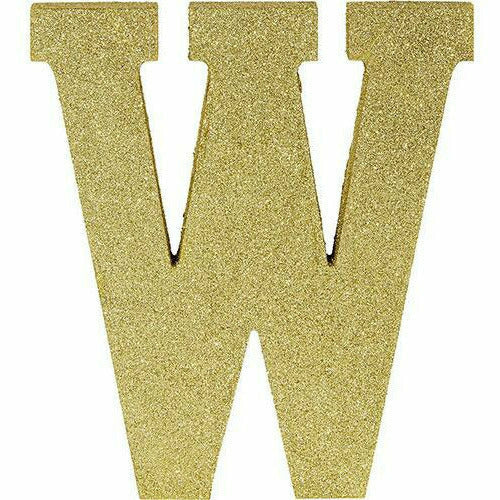 Amscan DECORATIONS Glitter Gold Letter W Sign