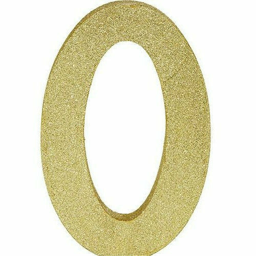 Amscan DECORATIONS Glitter Gold Number 0 Sign