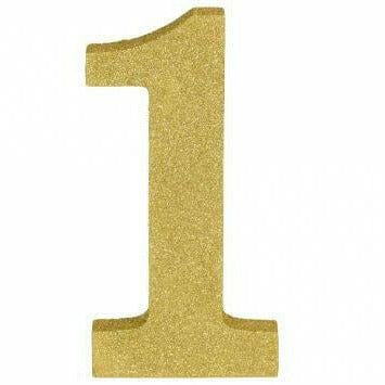 Amscan DECORATIONS Glitter Gold Number 1 Sign