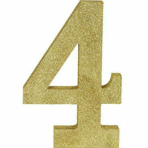 Amscan DECORATIONS Glitter Gold Number 4 Sign