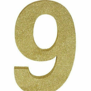 Amscan DECORATIONS Glitter Gold Number 9 Sign