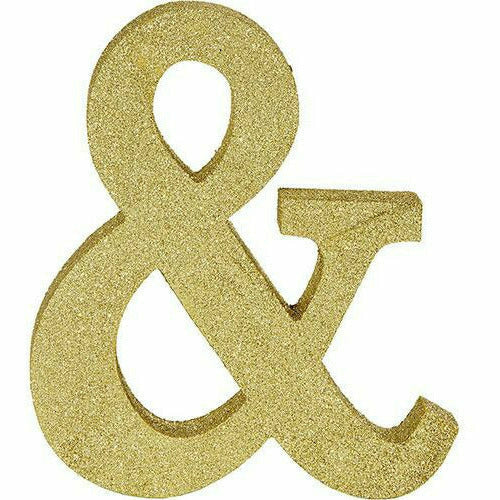 Amscan DECORATIONS Glitter Gold &amp; Symbol Sign