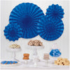 Amscan DECORATIONS Glitter Paper Fans Bright Royal Blue