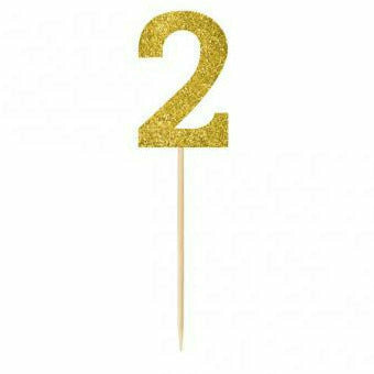 Amscan DECORATIONS Gold #2 pick 7.5"