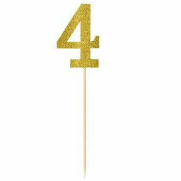 Amscan DECORATIONS Gold #4 pick 14.5&quot;