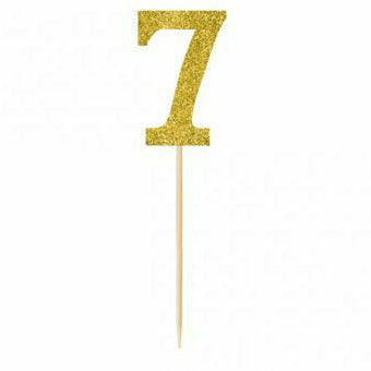 Amscan DECORATIONS Gold #7 pick 7.5&quot;