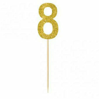 Amscan DECORATIONS Gold #8 pick 7.5"