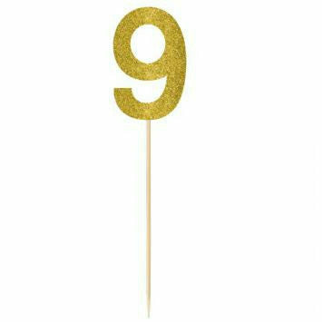 Amscan DECORATIONS Gold #9 pick 14.5&quot;