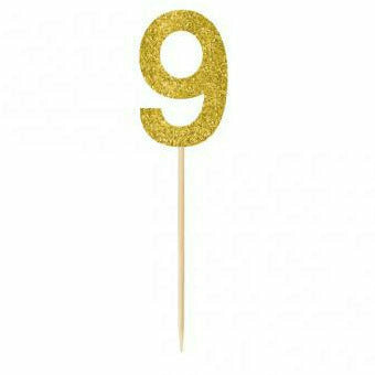 Amscan DECORATIONS Gold #9 pick 7.5"