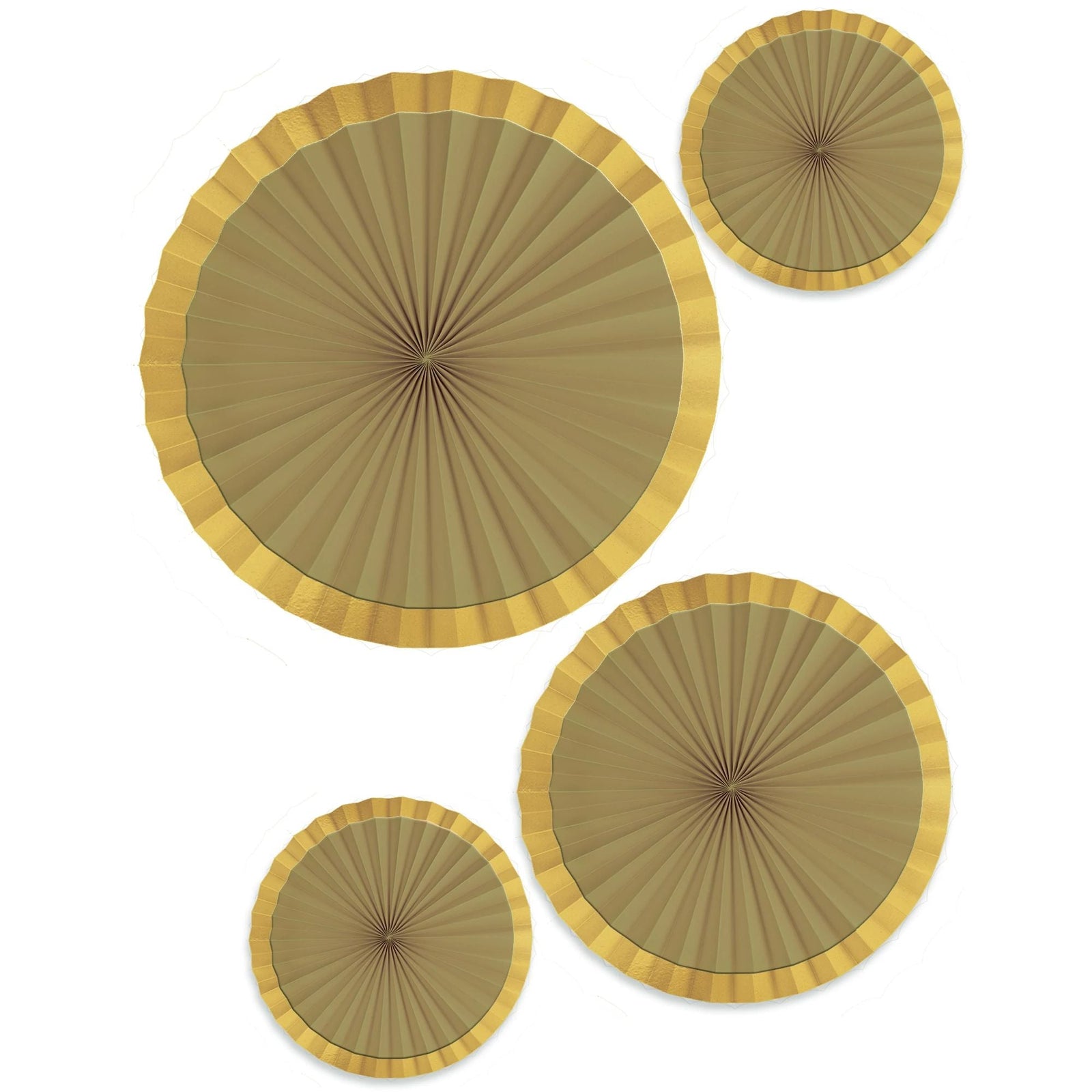 Amscan Decorations Gold Hot Stamp Paper Fans