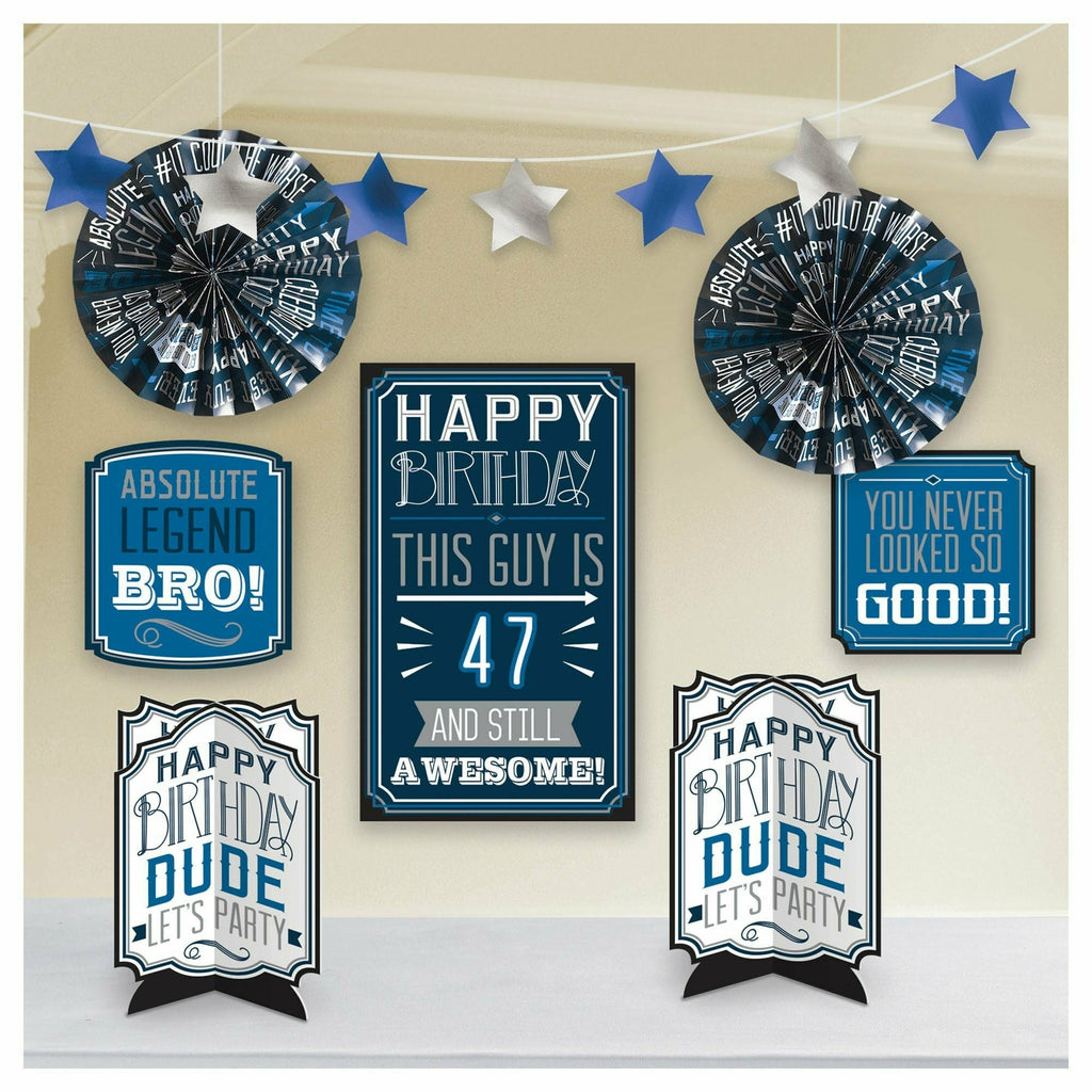 Happy Birthday Man Add-An-Age Room Decoration Kit