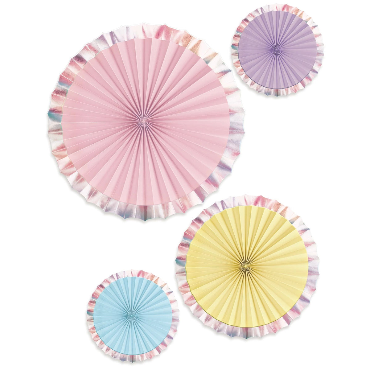 Amscan Decorations Pastel Hot Stamp Paper Fans