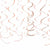 Amscan DECORATIONS Plastic Swirl Decorations - Rose Gold/Blush