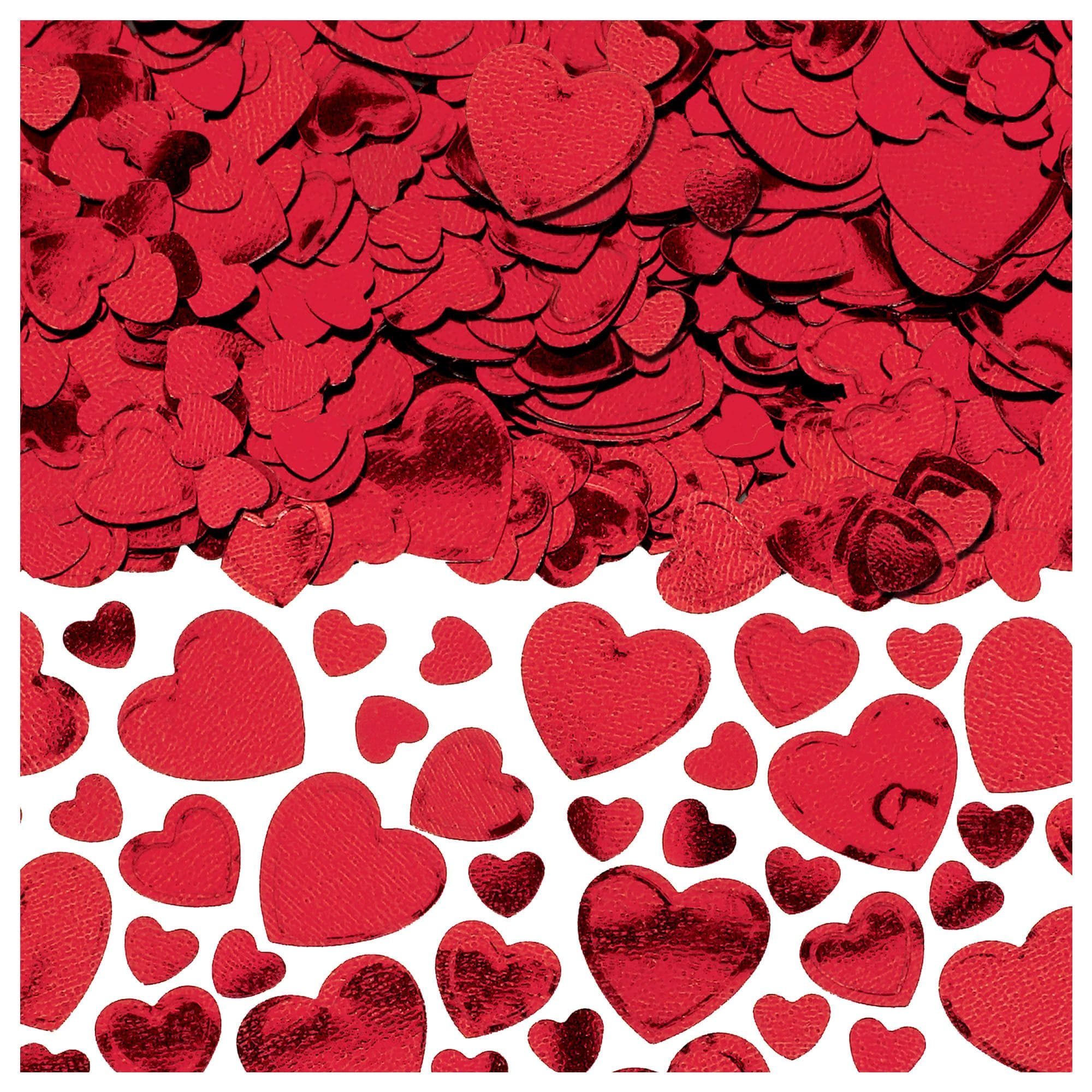 Amscan DECORATIONS Red Metallic Hearts Confetti