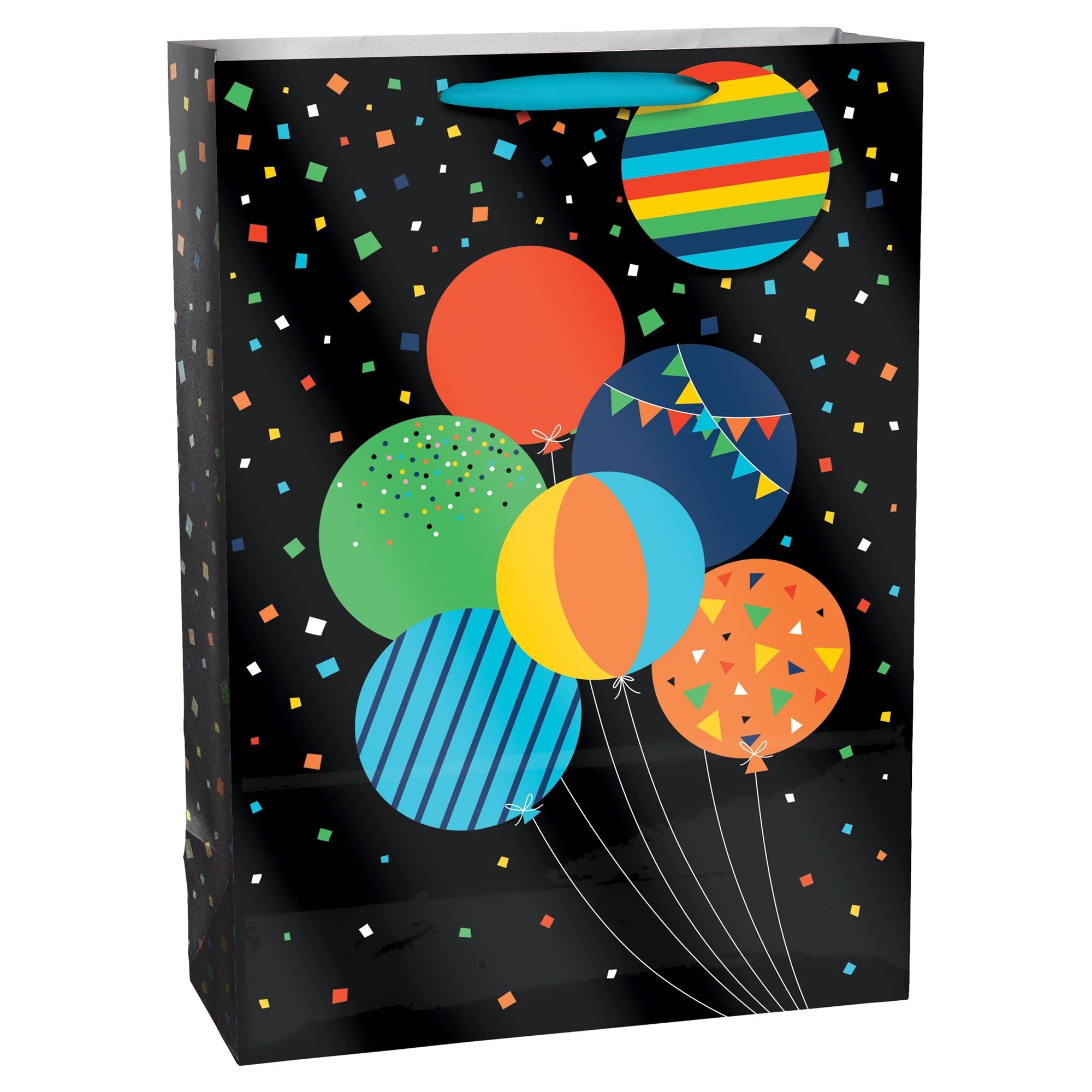 Amscan GIFT WRAP Birthday Balloons Black Jumbo Bag w/ Hang Tag