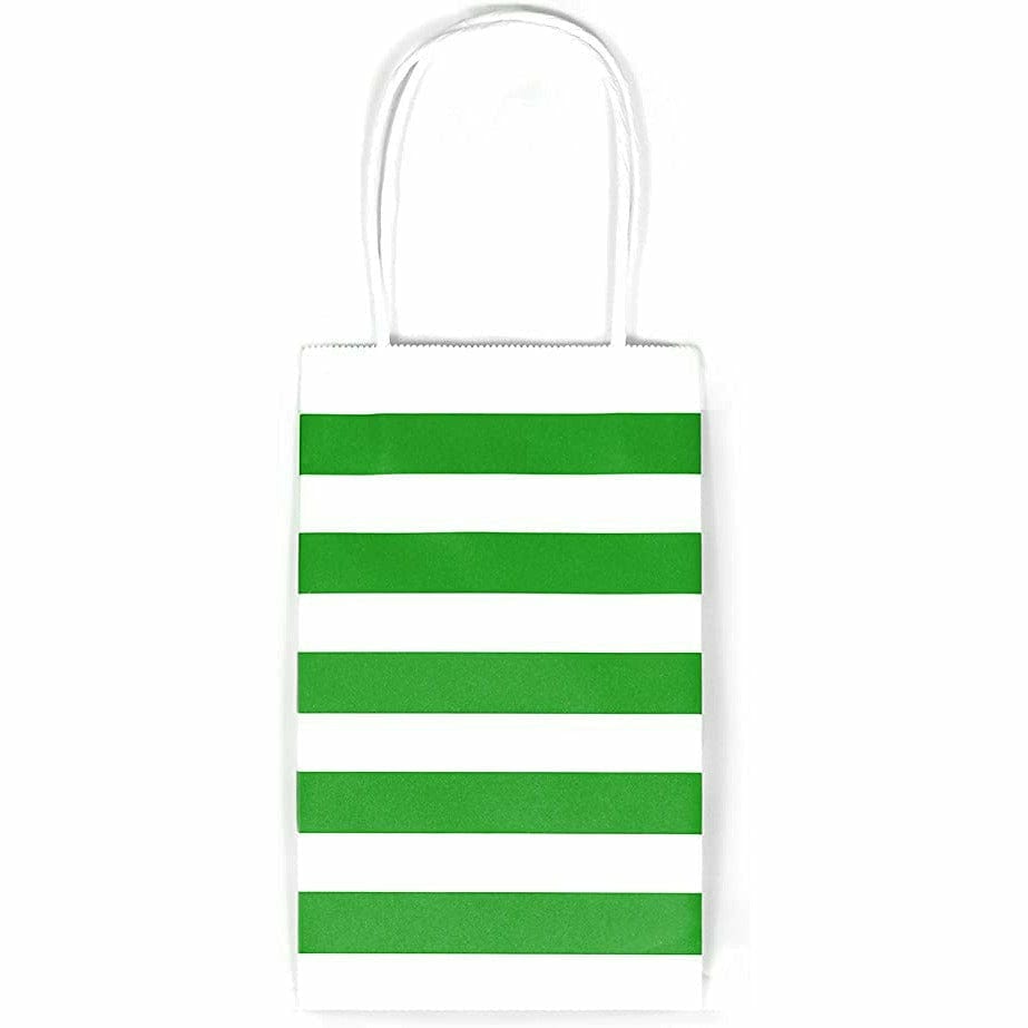 Amscan GIFT WRAP GRN/WHT STRIPED KRAFT BAG