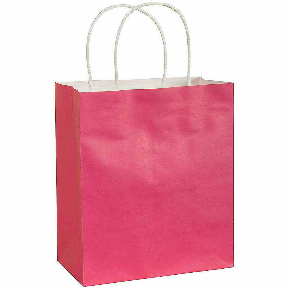 Amscan GIFT WRAP Medium Bright Pink Paper Gift Bag