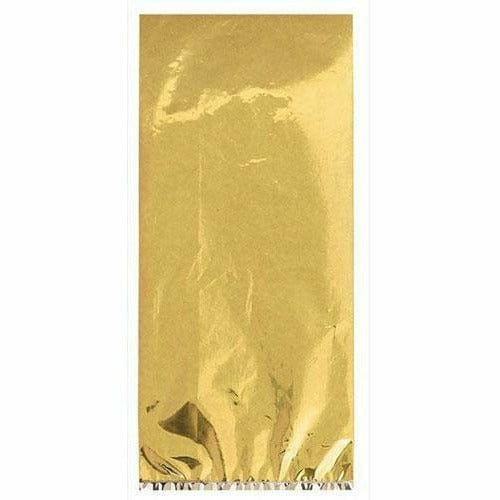 Amscan GIFT WRAP Medium Gold Plastic Treat Bags 25ct