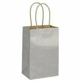 Amscan GIFT WRAP Medium Silver Paper Gift Bag