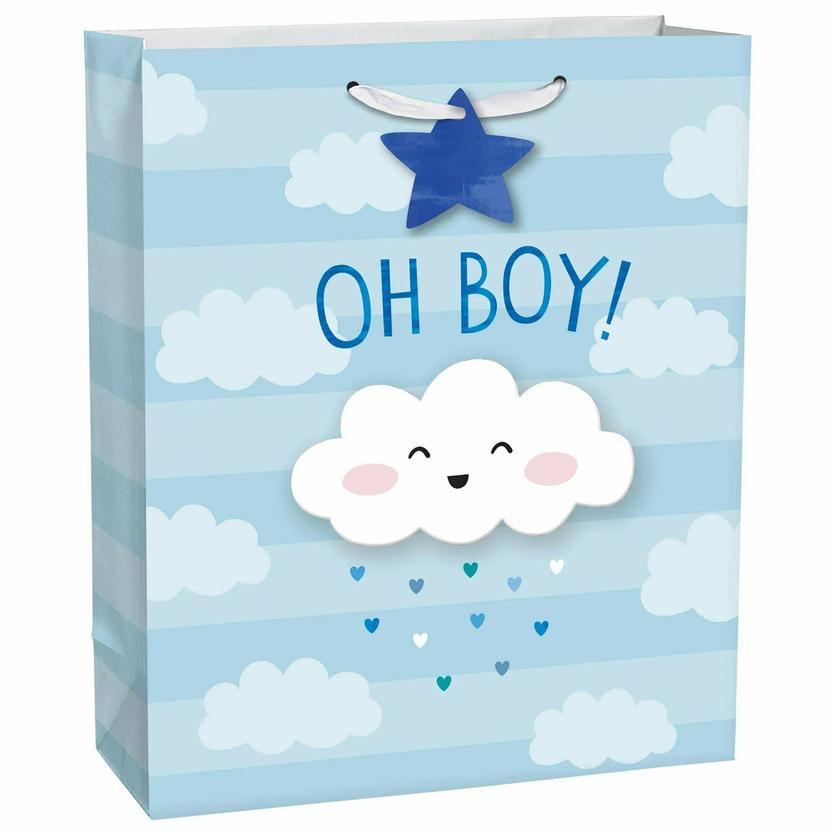 Amscan GIFT WRAP Oh Boy Cloud Large Bag w/ Hang Tag