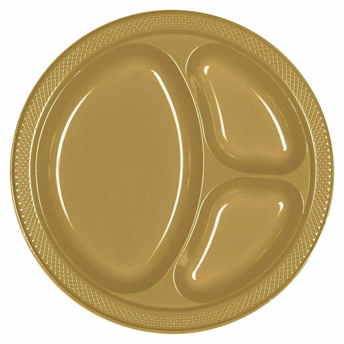 Amscan Gold Sparkle Divided Plastic Plates, 10 1/4&quot;