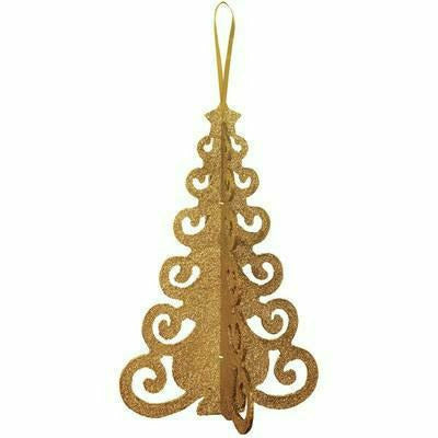 Amscan HOLIDAY: CHRISTMAS 3D Gold Glitter Christmas Tree