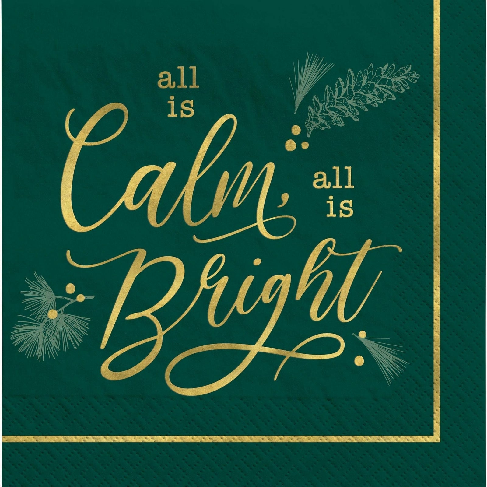 Amscan HOLIDAY: CHRISTMAS Calm & Bright Luncheon Napkins